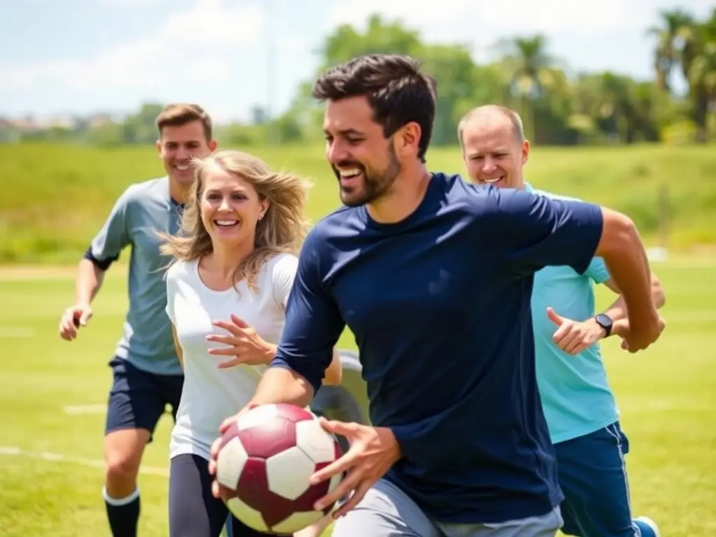 A photo of community members participating in a football-related event organized by FOOTBALL CLUB SAINT ROMINOIS, emphasizing community engagement and inclusivity.